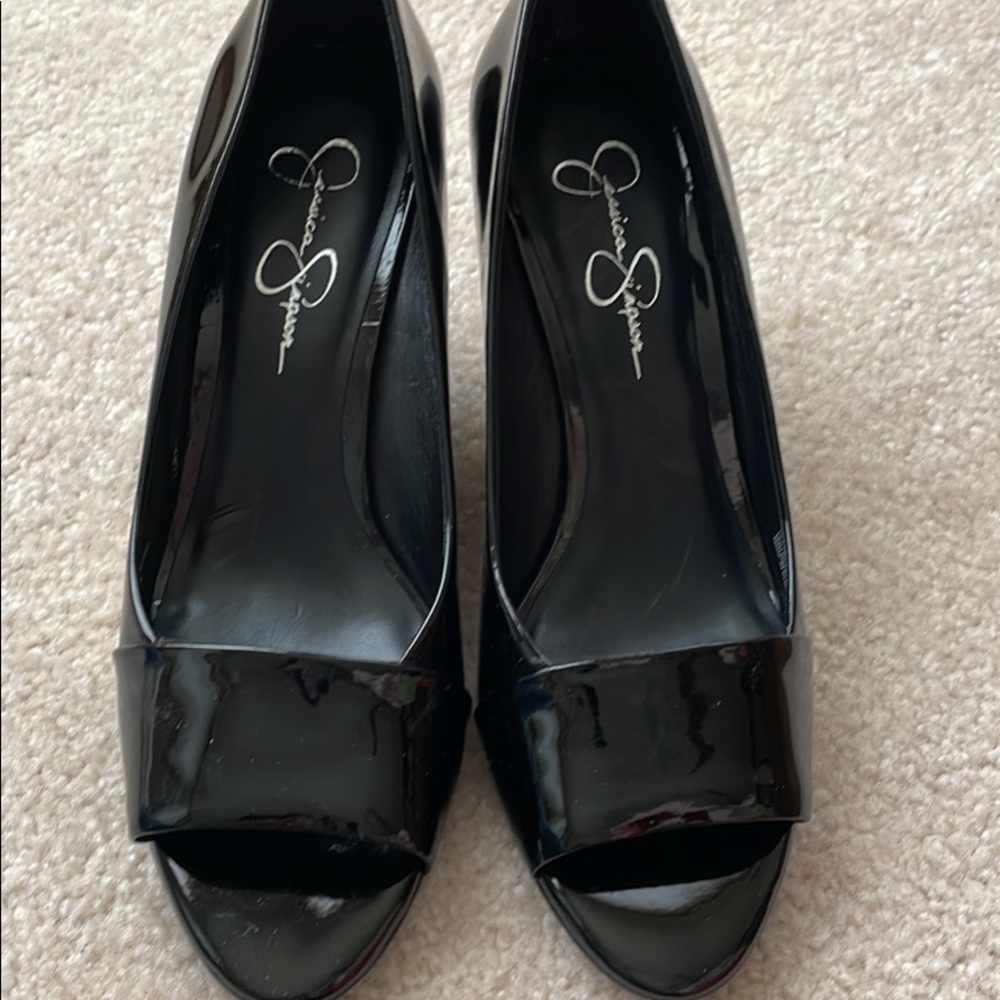 Black wedge heels